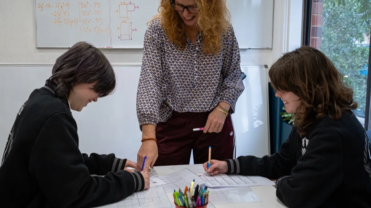 Mrs T with high school students