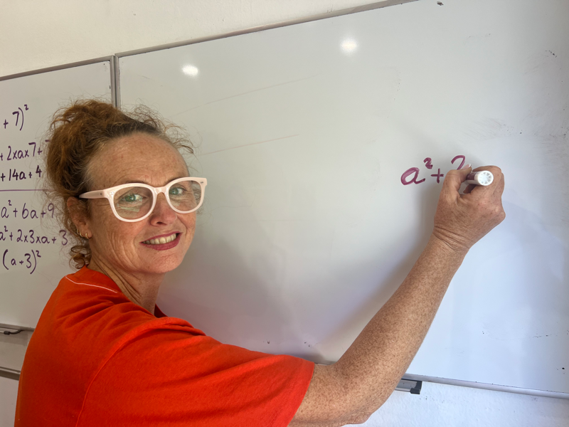 Mrs T teaching maths